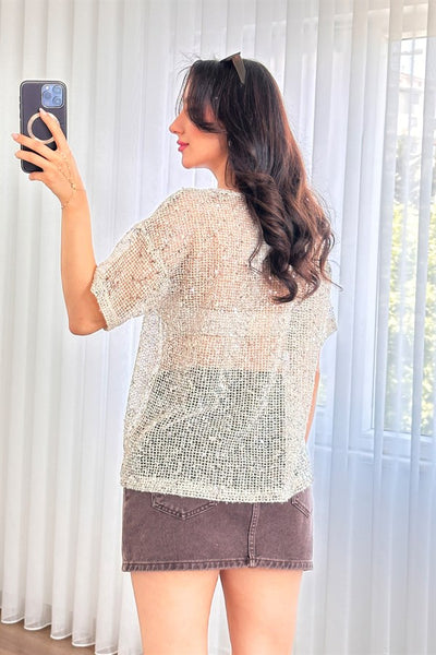 Bluza de Toptan Piatra cu Paiete Stralucitoare