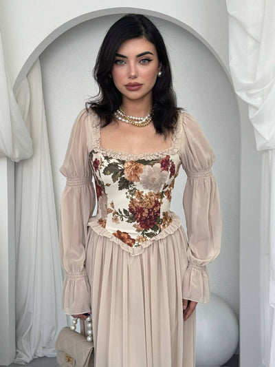Rochie Elf cu Detalii Florale