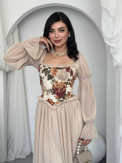Rochie Elf cu Detalii Florale