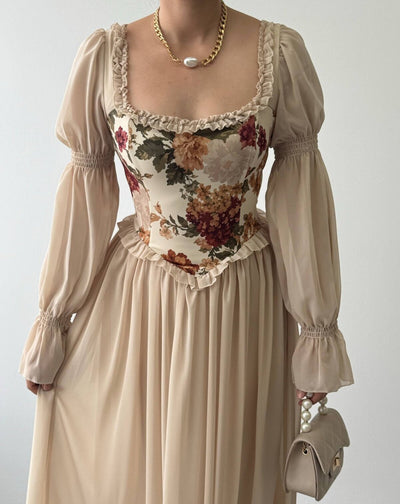 Rochie Elf cu Detalii Florale