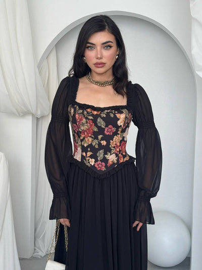 Rochie Elf cu Detalii Florale