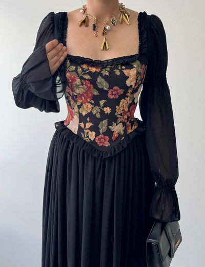 Rochie Elf cu Detalii Florale