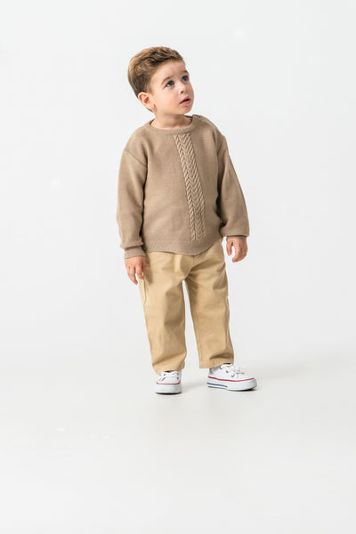 Set de tricot Tuffy cu pantalon Gabardin pentru bebeluși-03685 - Vișon