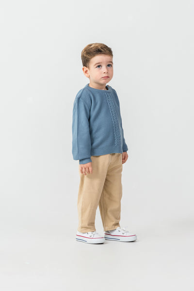 Set de tricot Tuffy cu pantalon Gabardin pentru bebeluși-03685 - Vișon
