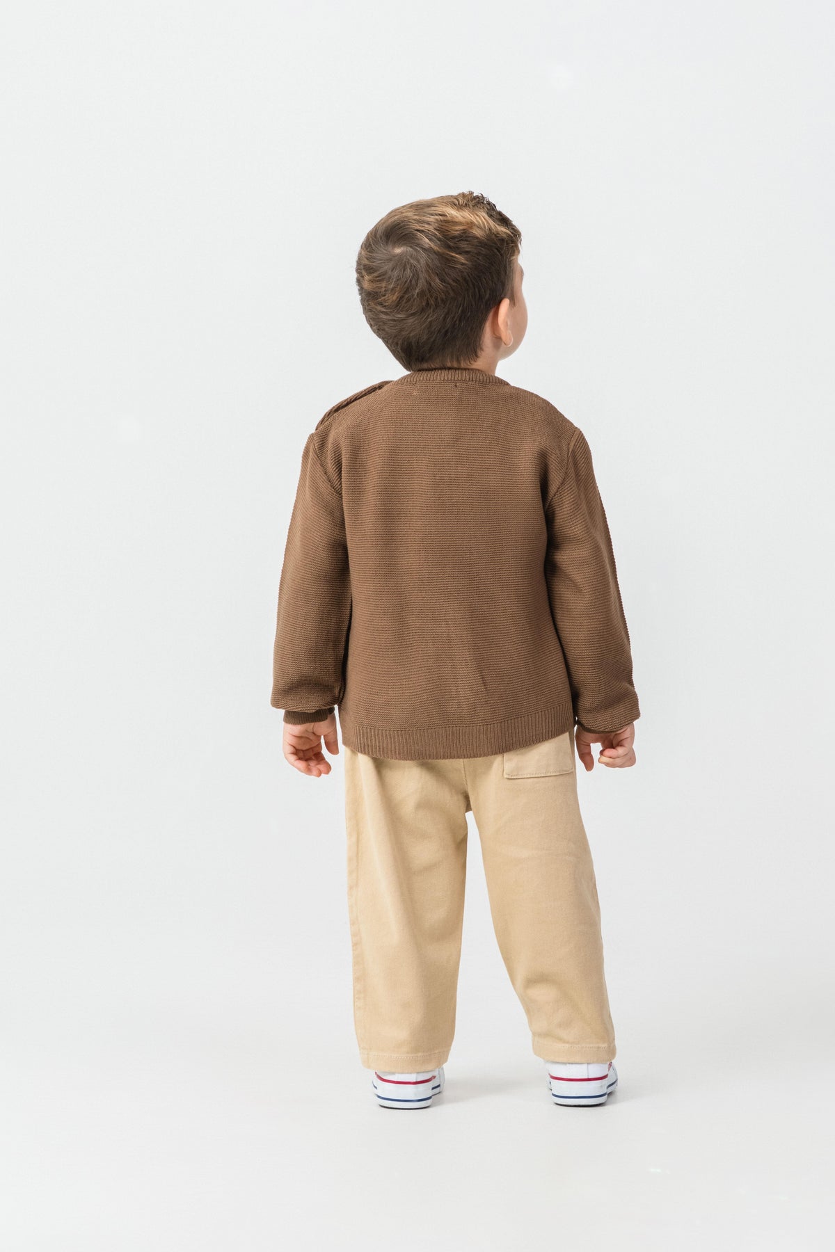 Erkek Bebek Gabardin Pantolonlu Triko İkili Takım-03685 - İndigo