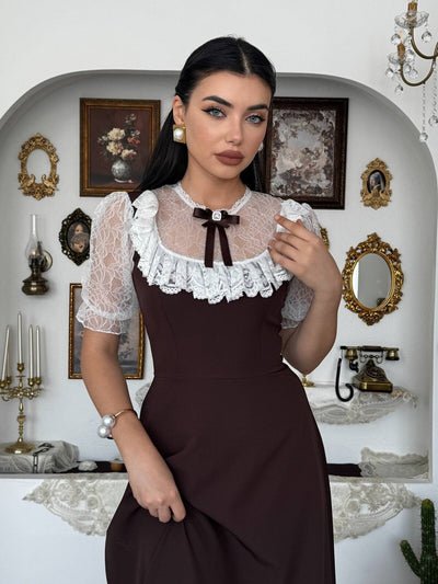Esane Broş Detaylı Elbise