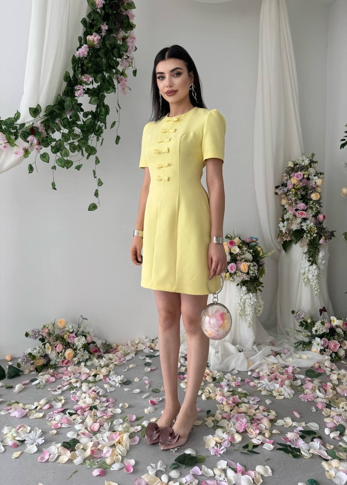 Rochie Evan cu fundă decorativă