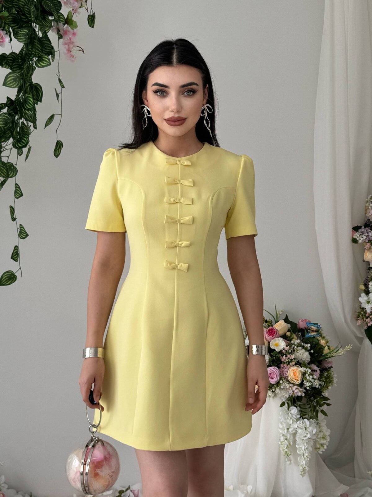 Rochie Evan cu fundă decorativă