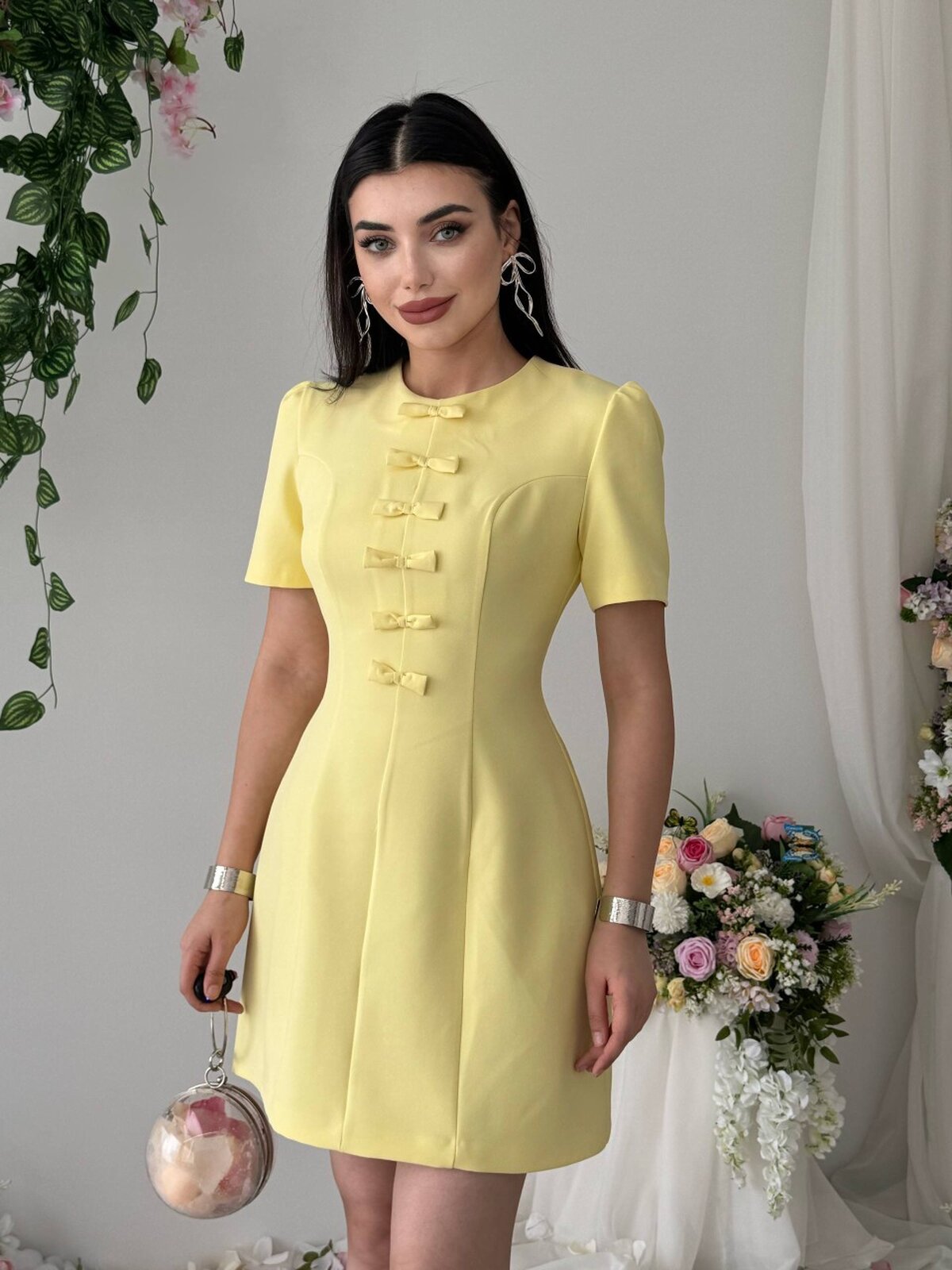 Rochie Evan cu fundă decorativă
