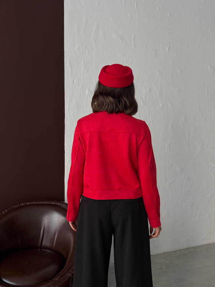 Topshow Suet Pocket Jacket - Red | F1800