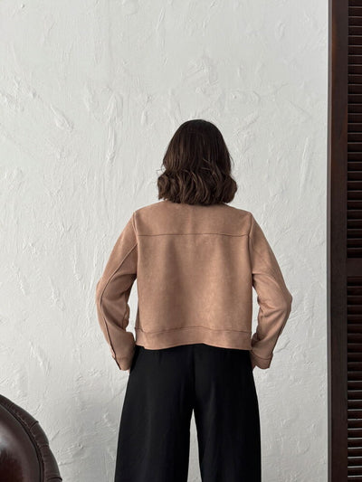 Topshow Suet Pocket Jacket - Mink | F1800