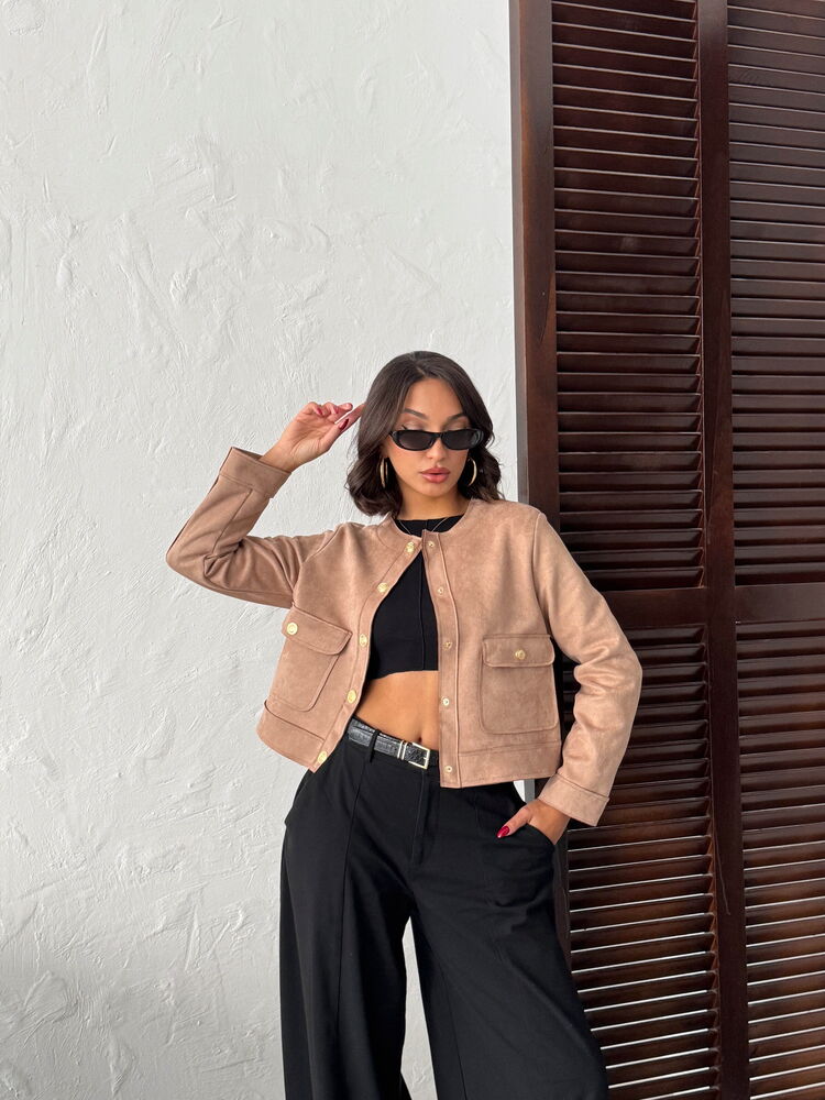 Topshow Suet Pocket Jacket - Mink | F1800