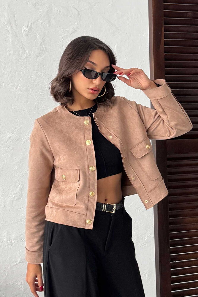 Topshow Suet Pocket Jacket - Mink | F1800