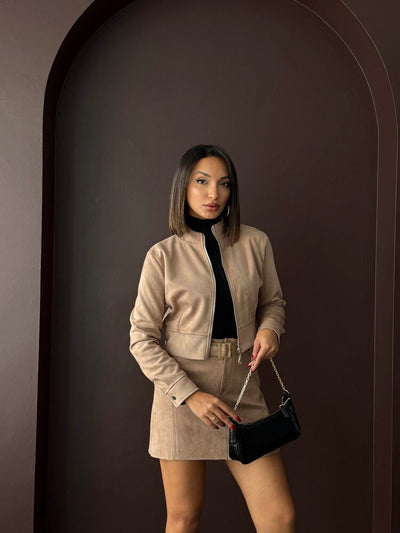Fuste cu curea Topshow, en-gros - Mink | F1801
