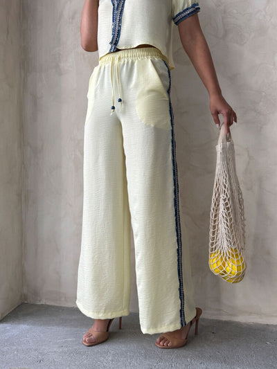 Wholesale Jeans with Side Stripe Yellow