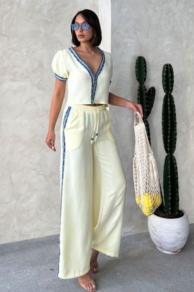Wholesale Jeans with Side Stripe Yellow