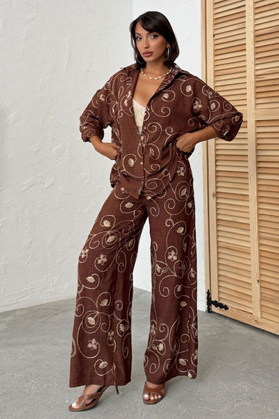 Pantaloni brodați en-gros -