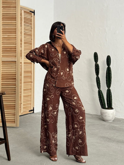 Pantaloni brodați en-gros -