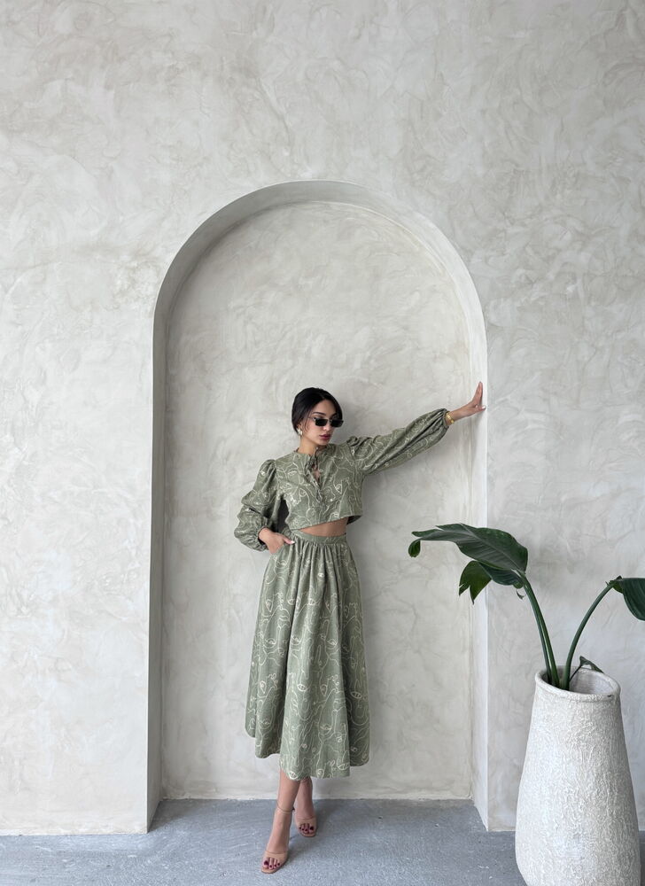 Embroidered Wholesale Skirt - Light Khaki