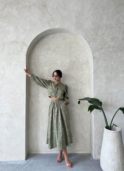 Embroidered Wholesale Skirt - Light Khaki