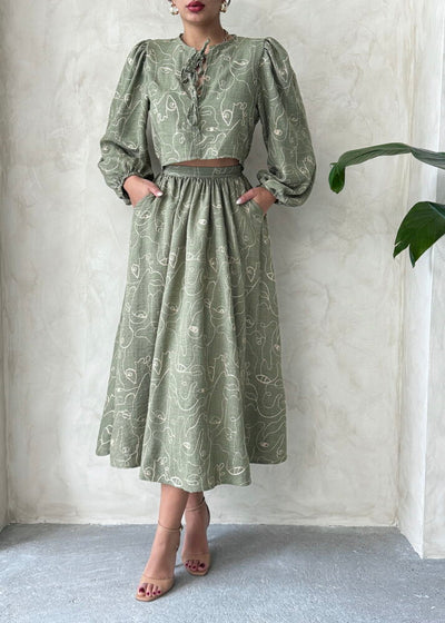 Embroidered Wholesale Skirt - Light Khaki