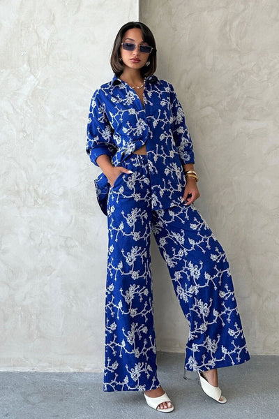 Pantaloni brodați - Saks