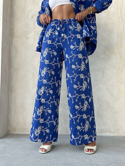 Pantaloni brodați - Saks