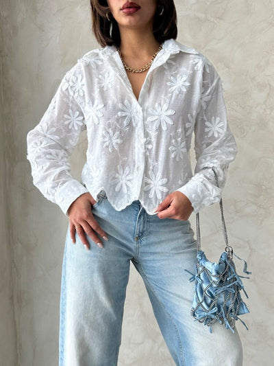 Embroidered Shirt - Cream