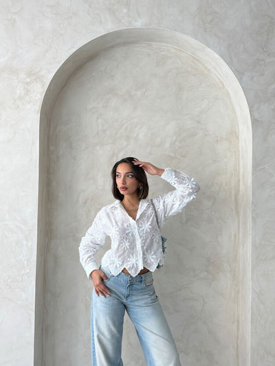 Embroidered Shirt - Cream