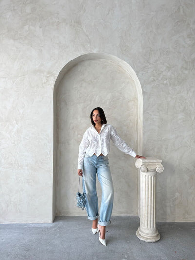 Embroidered Shirt - Cream