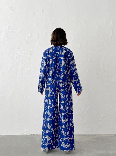 Jachetă cu fermoar și broderie florală - Saks