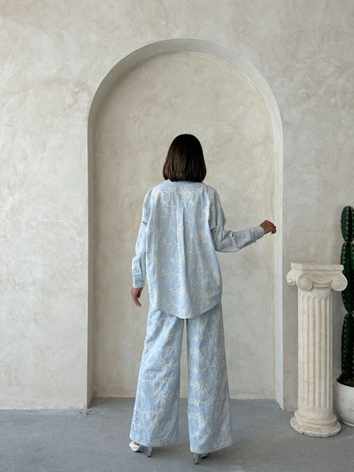 Embroidered Shirt - Blue