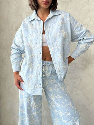 Embroidered Shirt - Blue