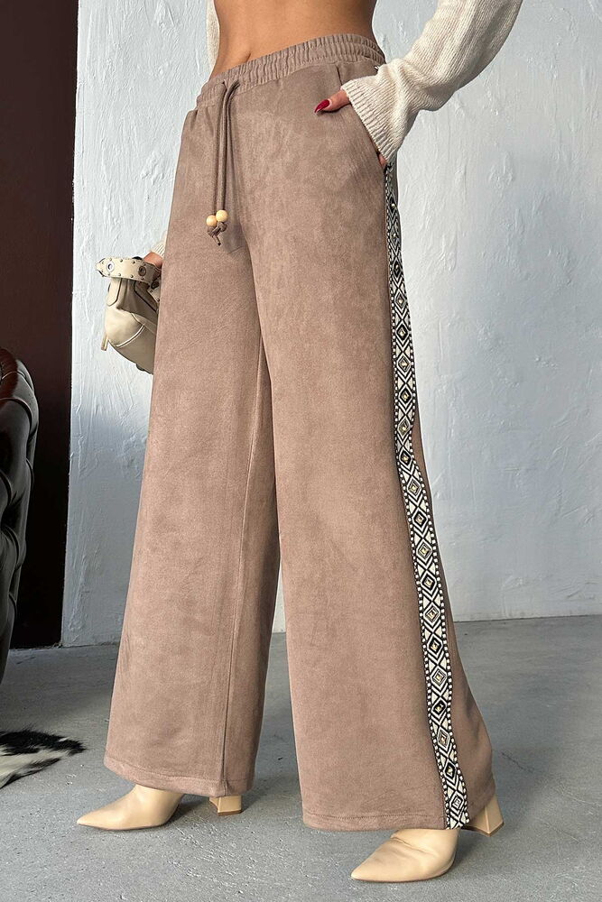 Topshow Scuba Suede Pants with Stripe Detail - | F1972