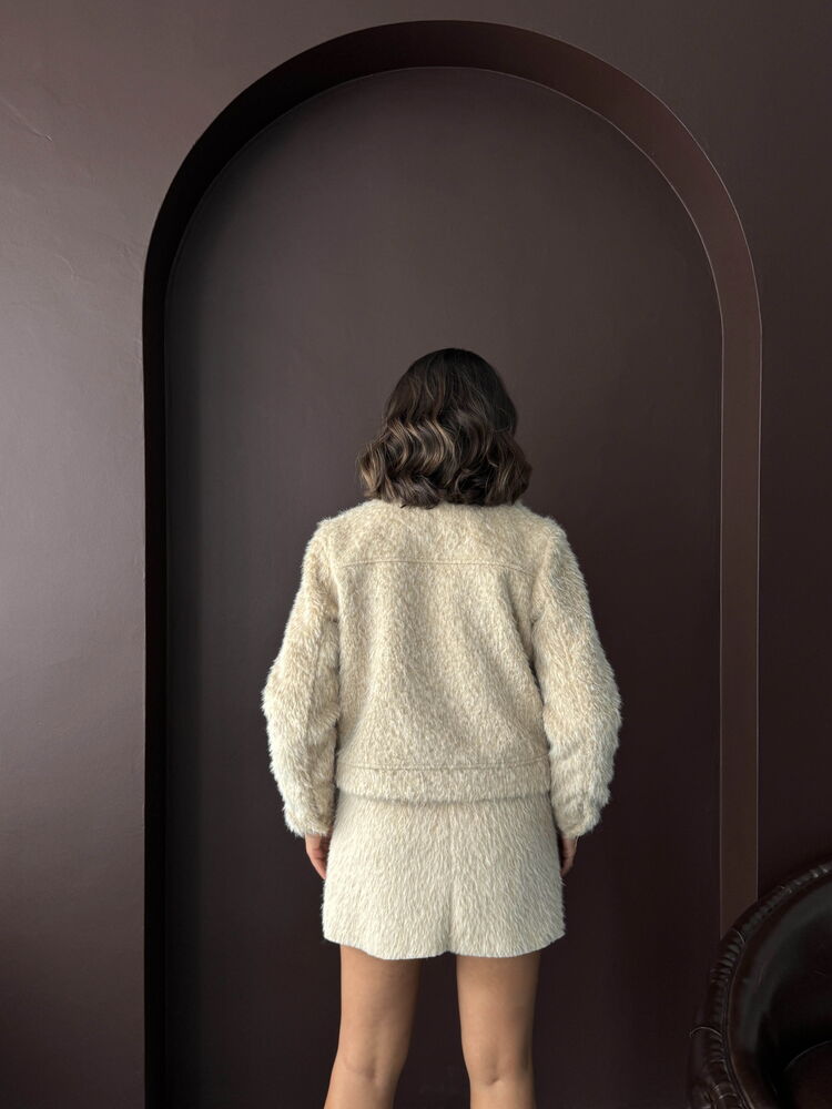 Topshow - Wholesale Faux Fur Women's Jacket - Stone