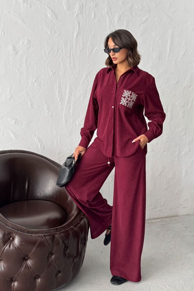 Topshow - Wholesale Corduroy Trousers - Burgundy