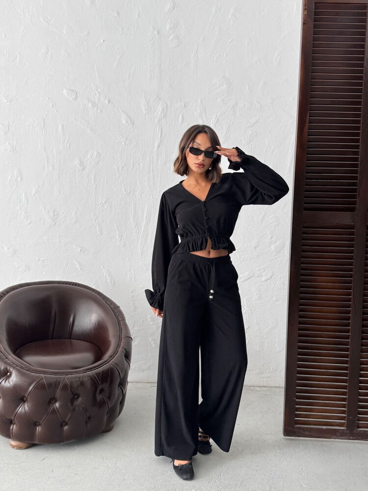 Topshow - Wholesale Corduroy Trousers - Black