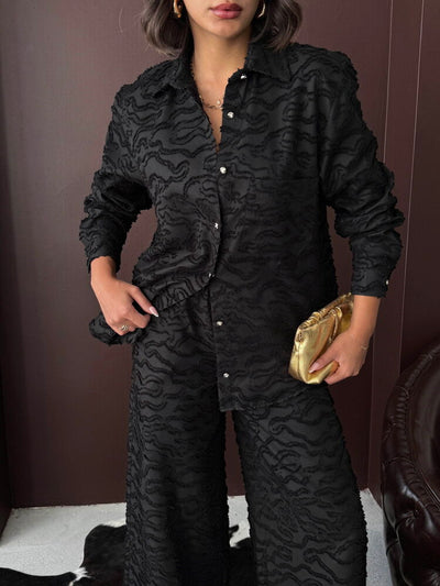Topshow - Cămăși țesute Jacquard en-gros - Negre