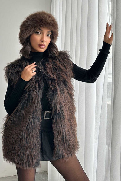 Topshow Faux Fur Women's Wholesale Vest – Soft Touch - Black | F2038
