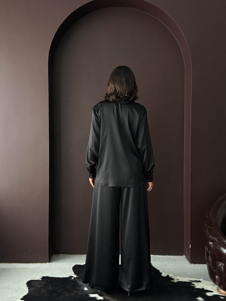 Cămașă din satin Topshow - Negru