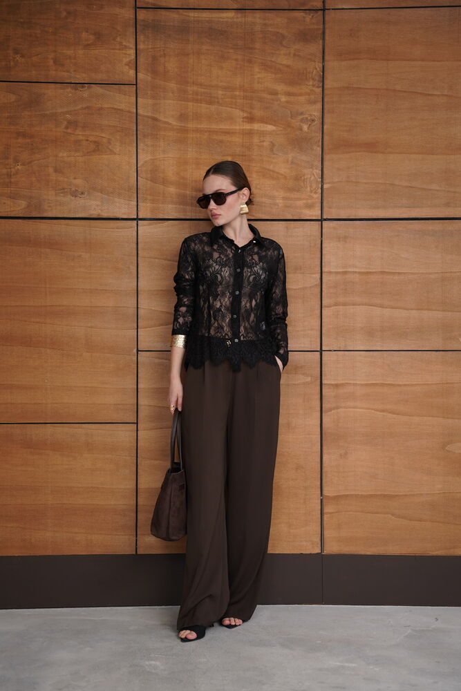 Lace Wholesale Shirt - Black | F2073 - Topshow