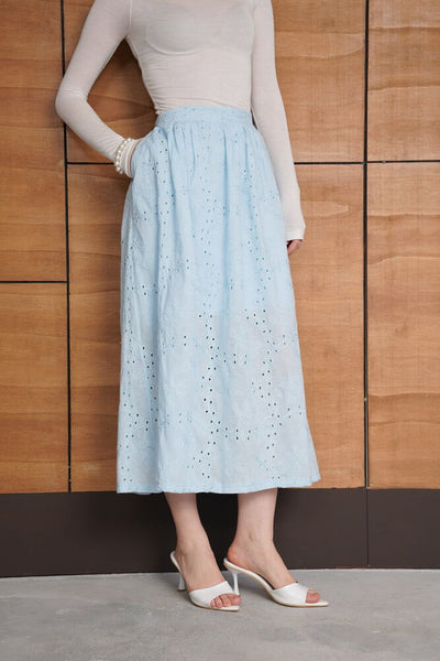Embroidered Long Skirt - Blue | F2080 - Topshow