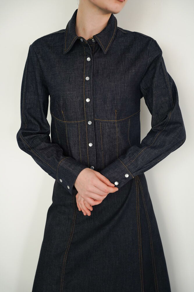 Cămăși din denim en-gros - Bleumarin | F2086 - Topshow
