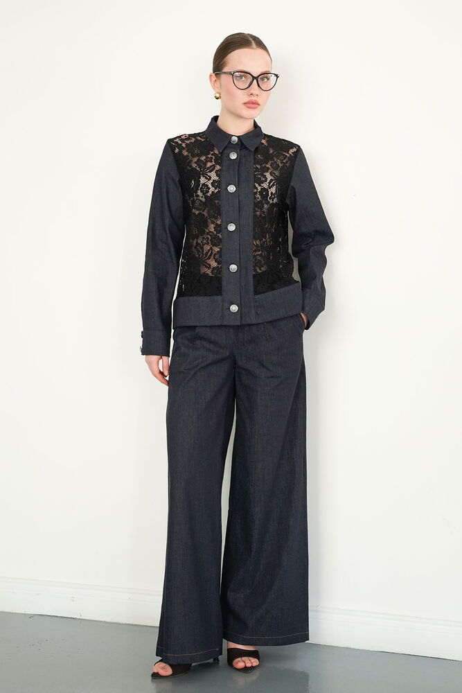 Pantaloni din denim en-gros - Bleumarin | F2090 - Topshow