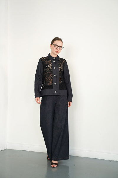 Pantaloni din denim en-gros - Bleumarin | F2090 - Topshow