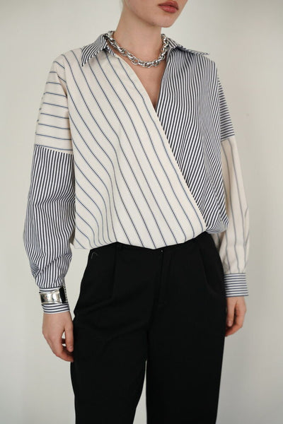 Wholesale Shirt with Cross Stitch from Neck to Hem - Stone Black | F2094 - Topshow