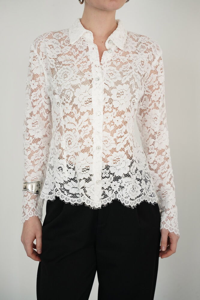 Wholesale Broderie Anglaise Shirt - Cream | F2081 - Topshow