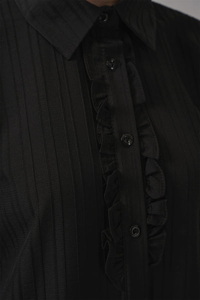 Tunica lunga cu volan 5953 - Negru