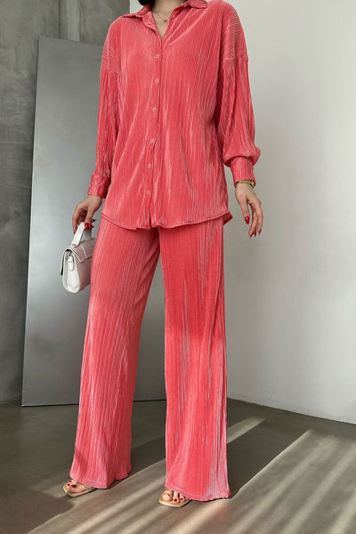 Topshow Fuchsia Pleated Wholesale Trousers