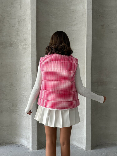Vestă gonflabilă en-gros cu umplutură din fibră, model Pitikale - fuchsia